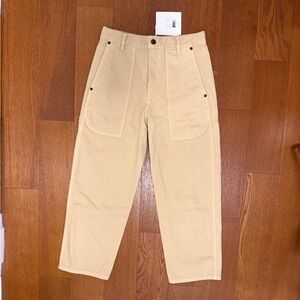 The Row Beige Straight-Leg Cotton Workwear Pants